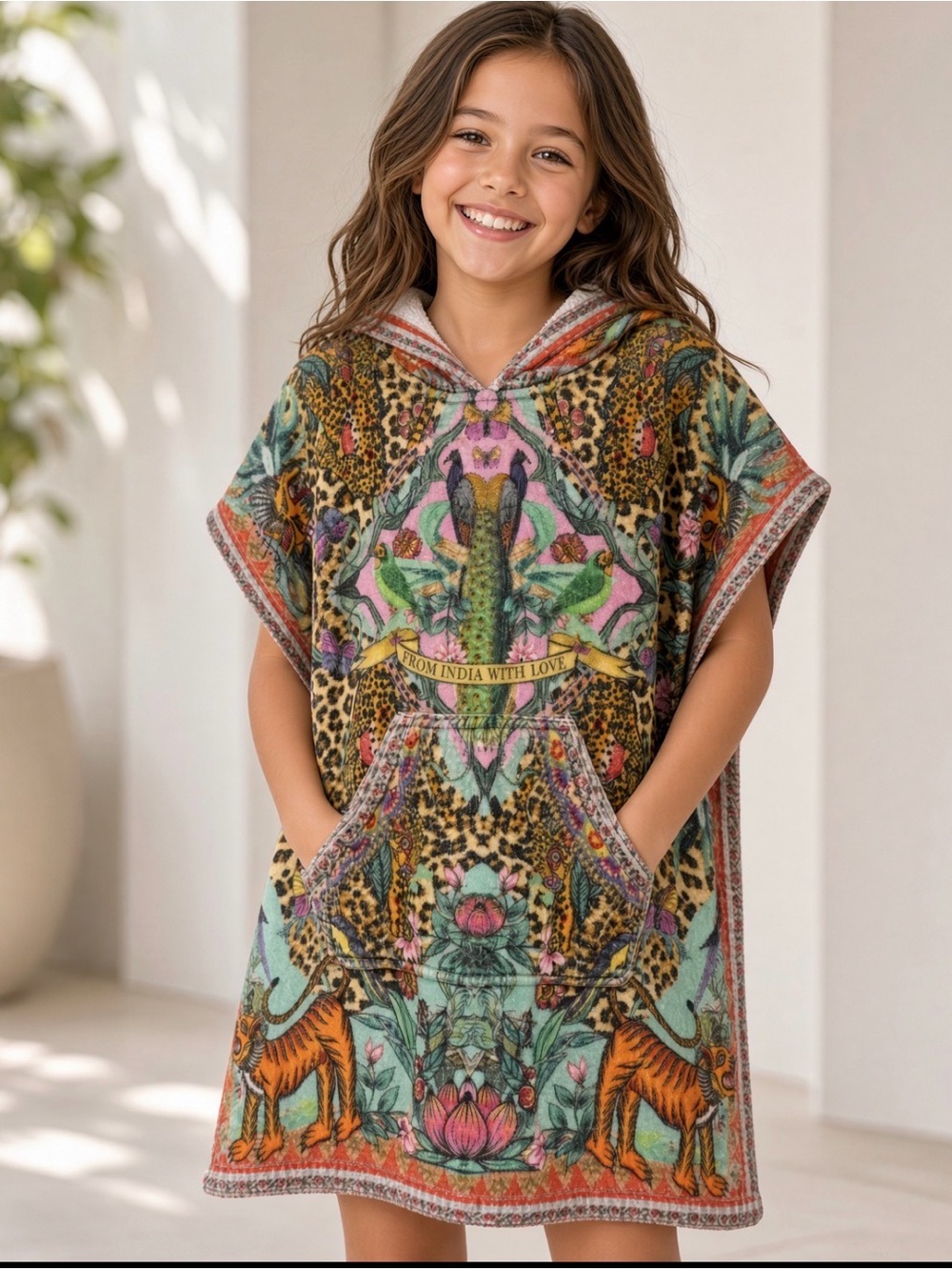 CAMILLA Kids Hooded Terry Poncho Cover Up size 4-6